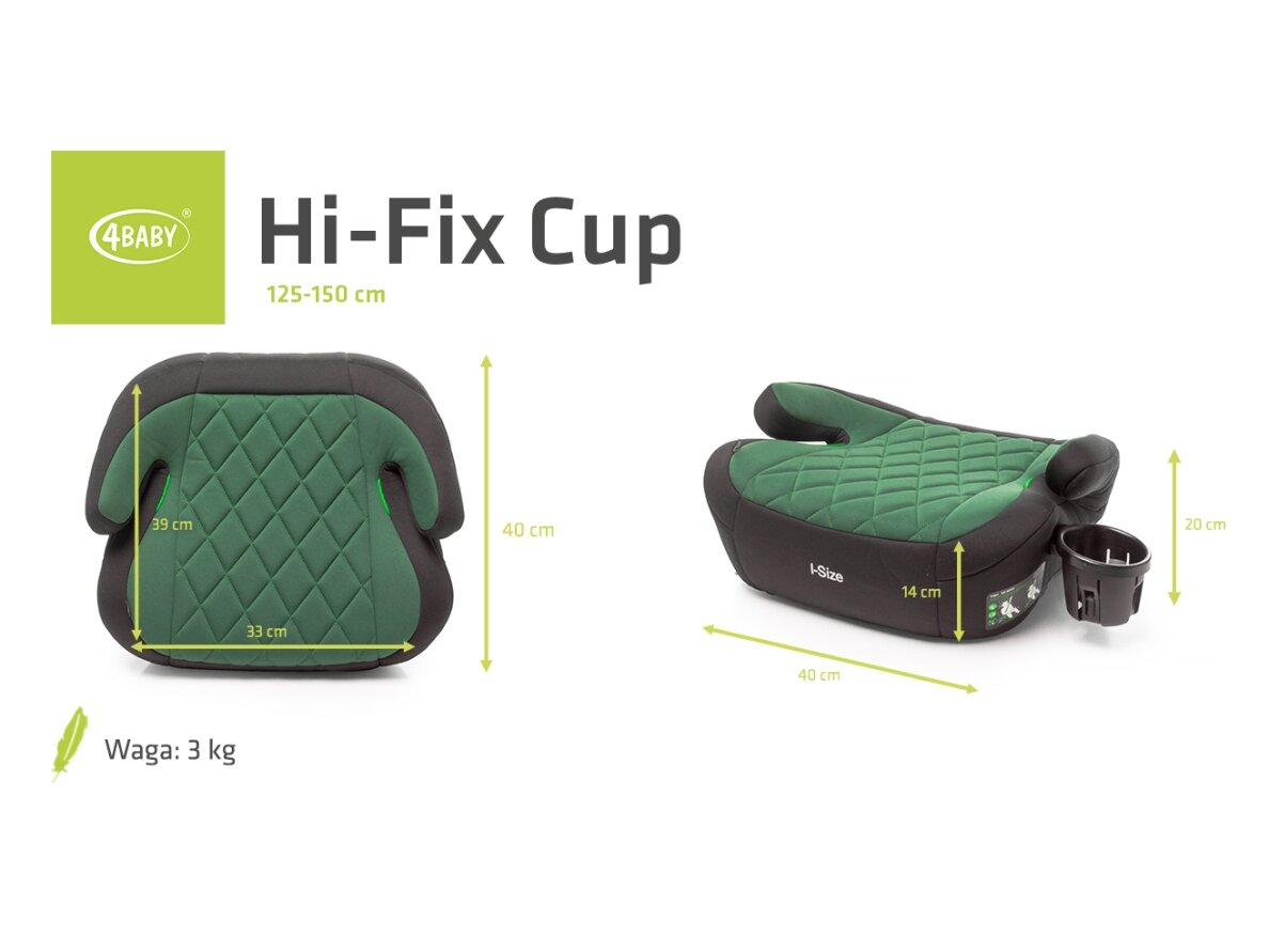 4Baby car seat cup HI-FIX 125-150CM green I-SIZE 8