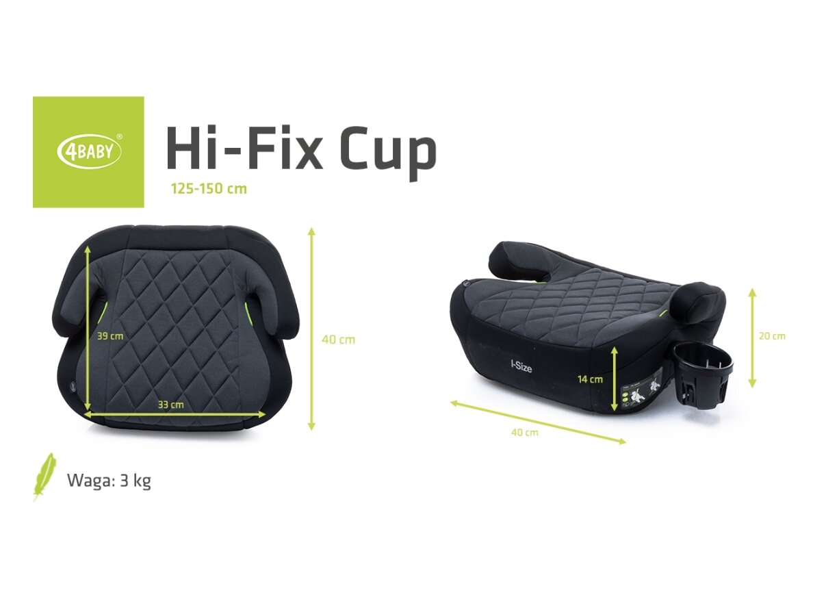 4Baby car seat cup HI-FIX 125-150CM graphite I-SIZE 8