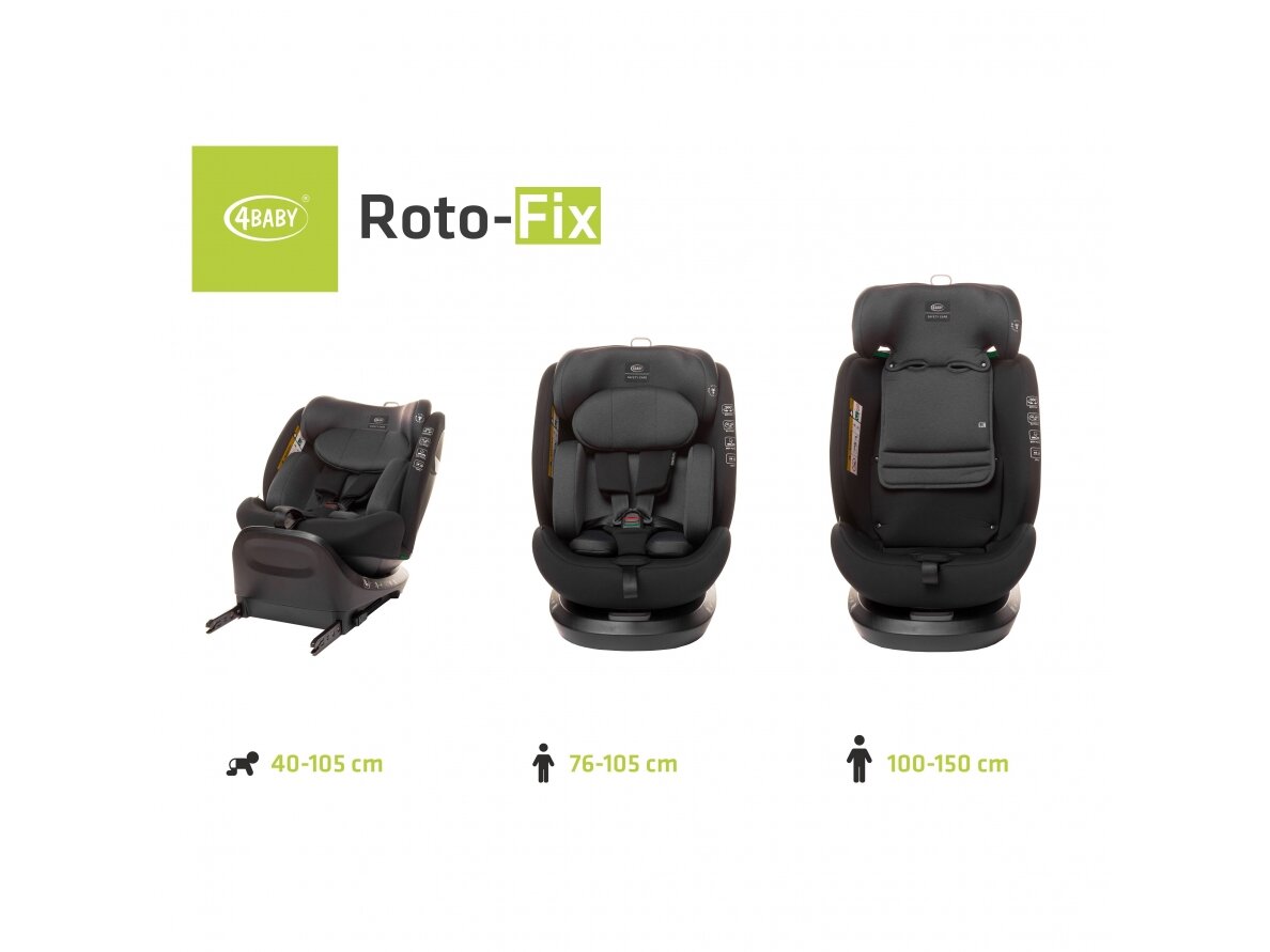 4Baby car seat ROTO-FIX i-Size 40-150 cm 0-36 kg Graphite 9