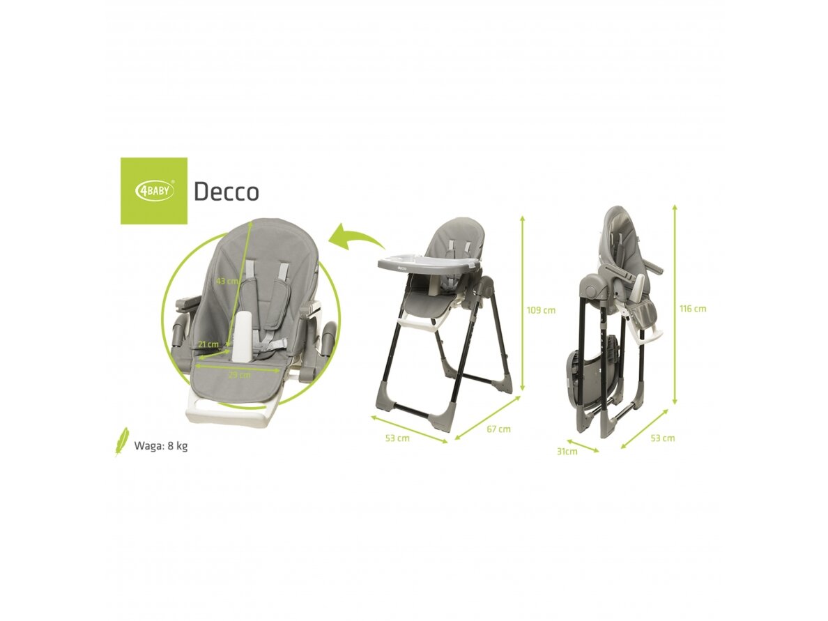 4Baby highchair DECCO grey 10