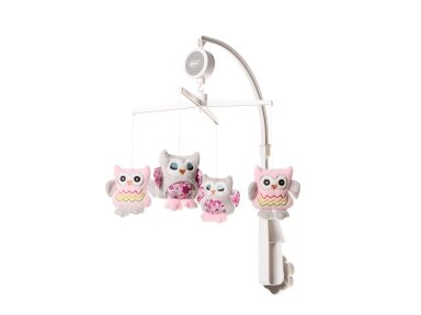 4Baby rattle for stroller owl pink OP08