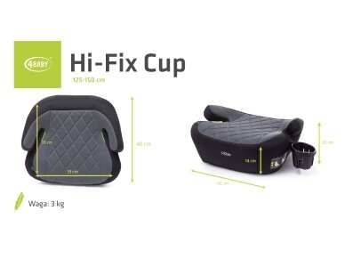 4Baby car seat cup HI-FIX 125-150CM grey I-SIZE 7