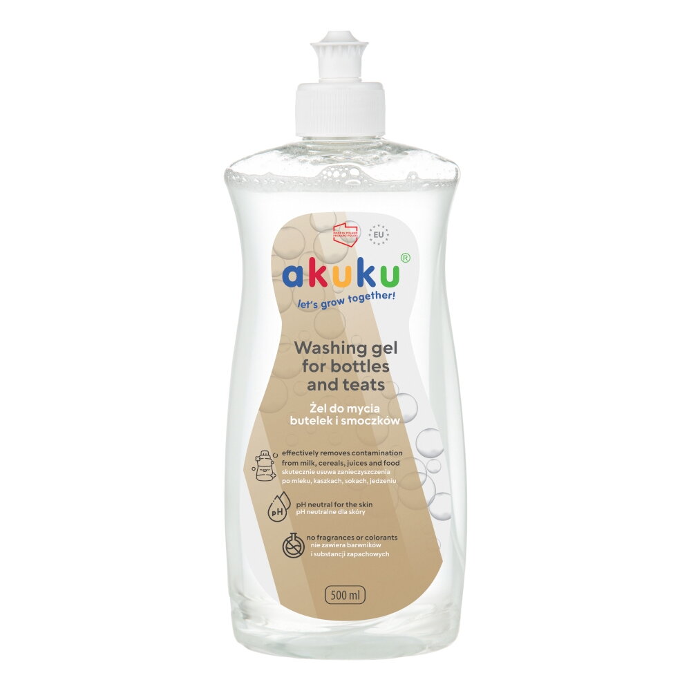 Akuku čiulptukų ir buteliukų plovimo skystis 500ml A0712 Akuku čiulptukų ir buteliukų plovimo skystis 500ml A0712