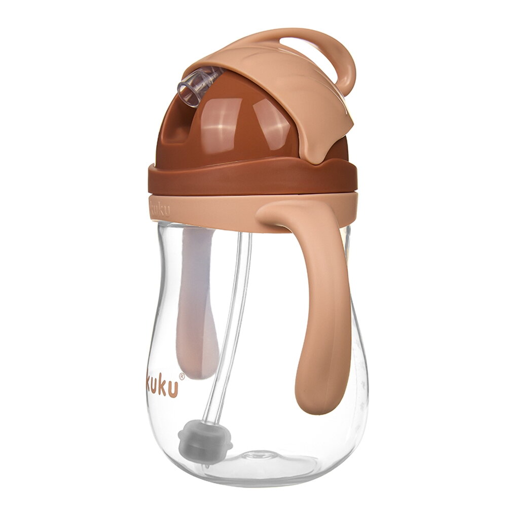 Akuku puodelis su šiaudeliu 280ml rudas A0729 1 Akuku puodelis su šiaudeliu 280ml rudas A0729 1