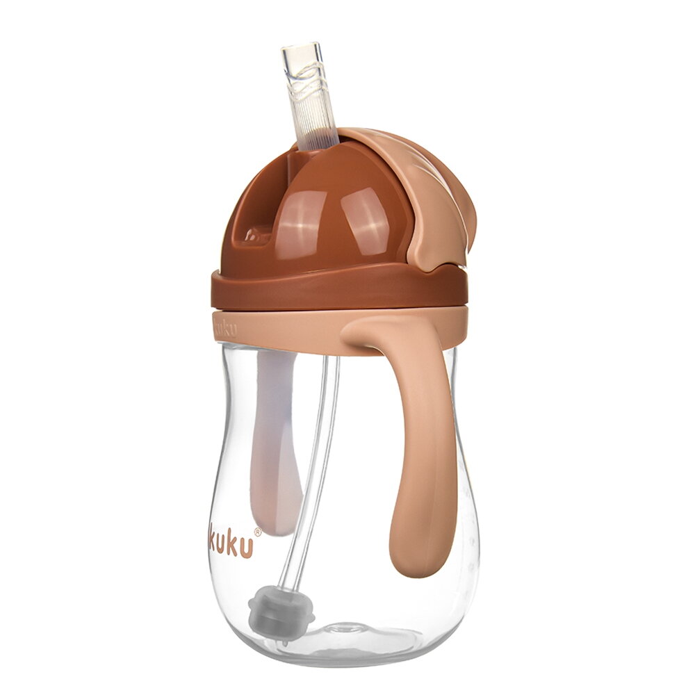 Akuku puodelis su šiaudeliu 280ml rudas A0729 2 Akuku puodelis su šiaudeliu 280ml rudas A0729 2