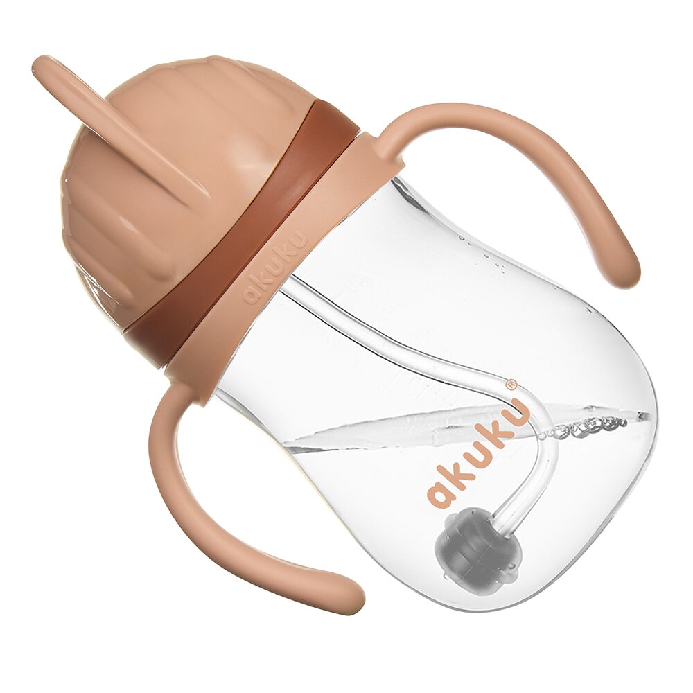 Akuku puodelis su šiaudeliu 280ml rudas A0729 4 Akuku puodelis su šiaudeliu 280ml rudas A0729 4