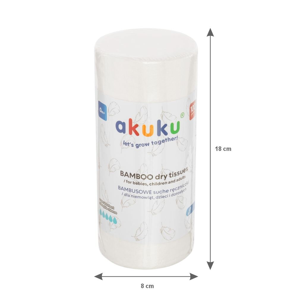 Akuku rankšluostis bambukinis ritinėlis 100vnt 18x25 A0687 5