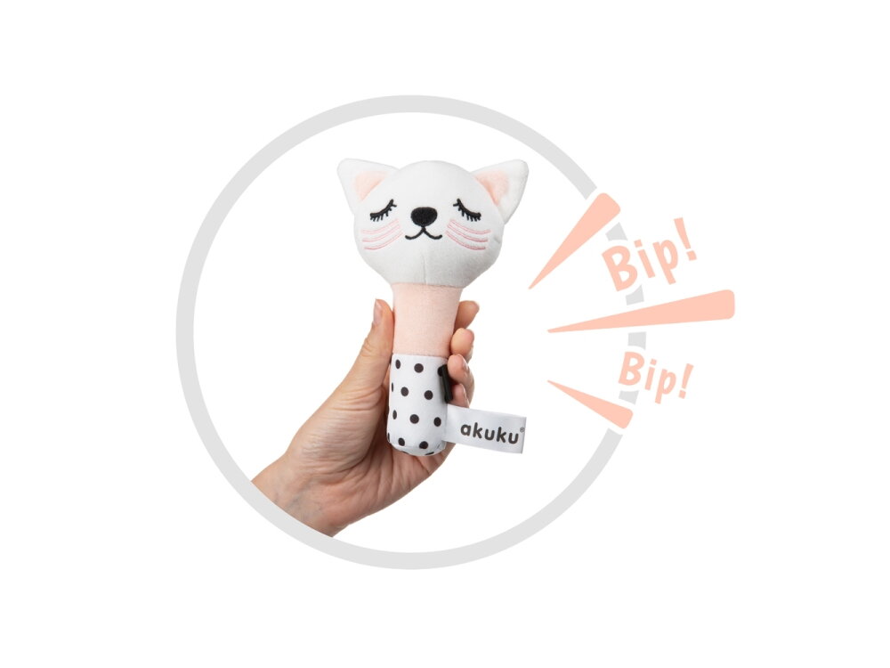 Akuku Soft plush rattlesqueaker Cat A0705 1