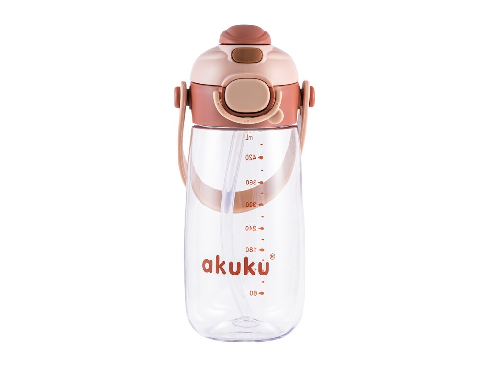 Akuku Children's water bottle with strap 480ml CAPPUCCINO A0726