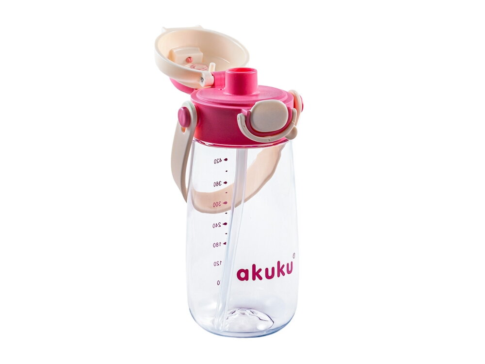 Akuku Children's water bottle with strap 480ml PINK A0725 3