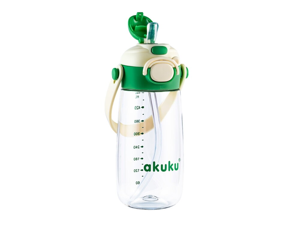 Akuku Children's water bottle with strap 480ml GREEN A0724 4