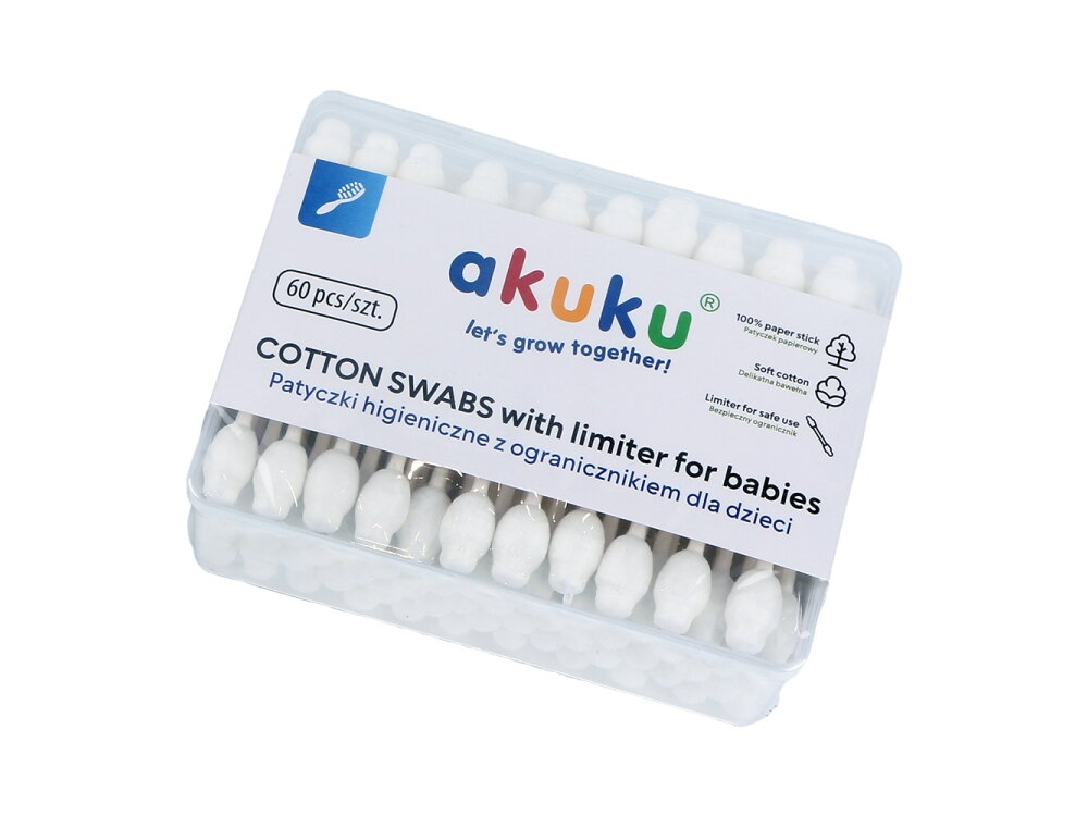 Akuku Safe cotton buds with limiter for babies A0710