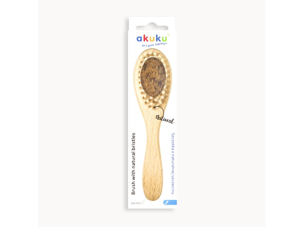 Akuku Wooden brush with natural bristles A0669 3