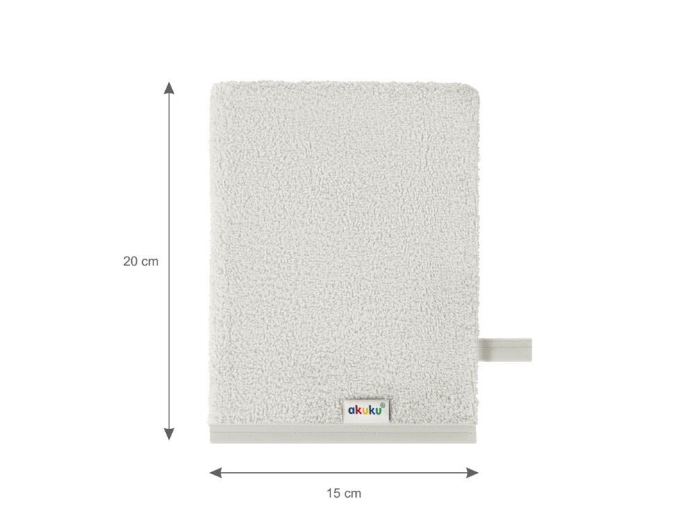 Akuku Baby washcloth 15x20cm 100% cotton GREY A0723 4