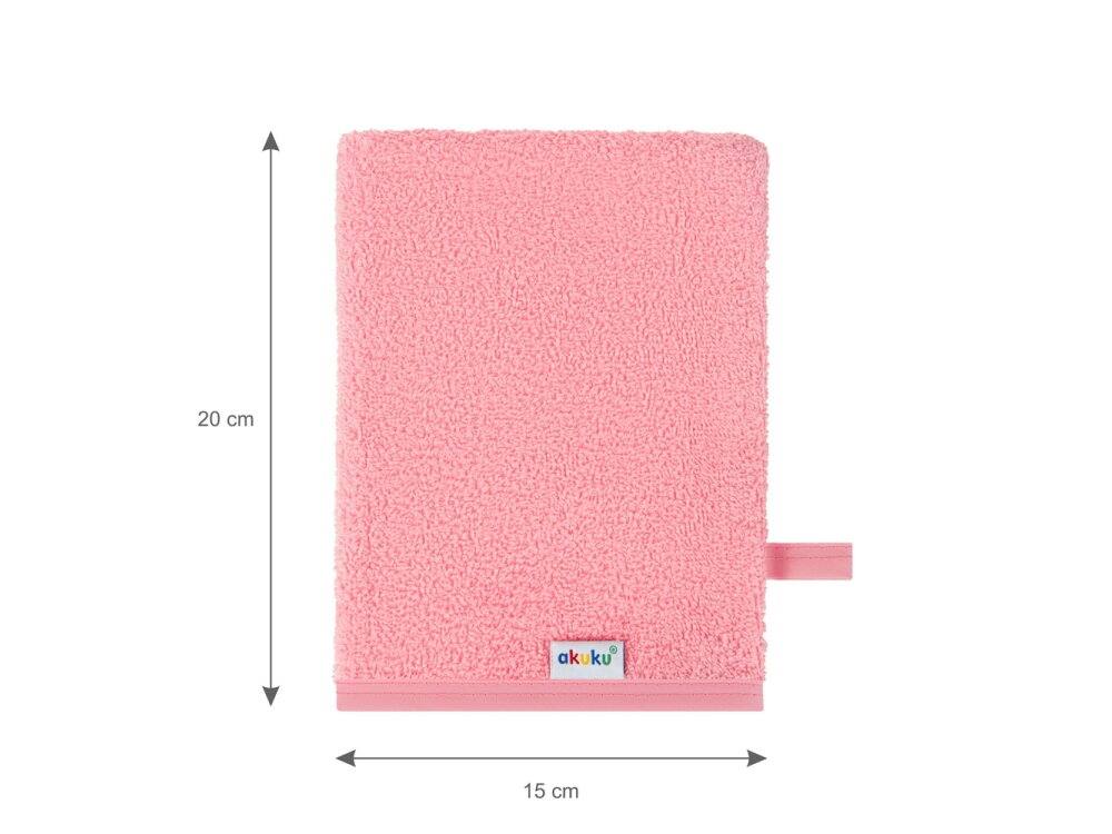 Akuku Baby washcloth 15x20cm 100% cotton PINK A0721 4