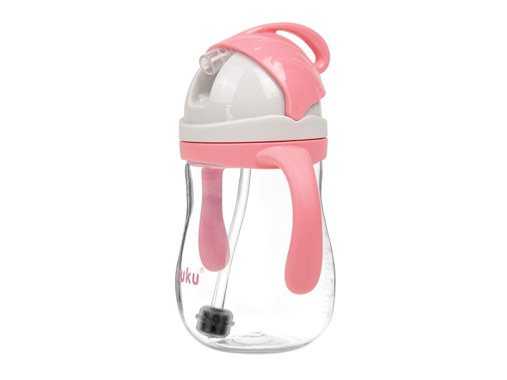 Akuku Non spill cup with weighted straw PINK A0676 2