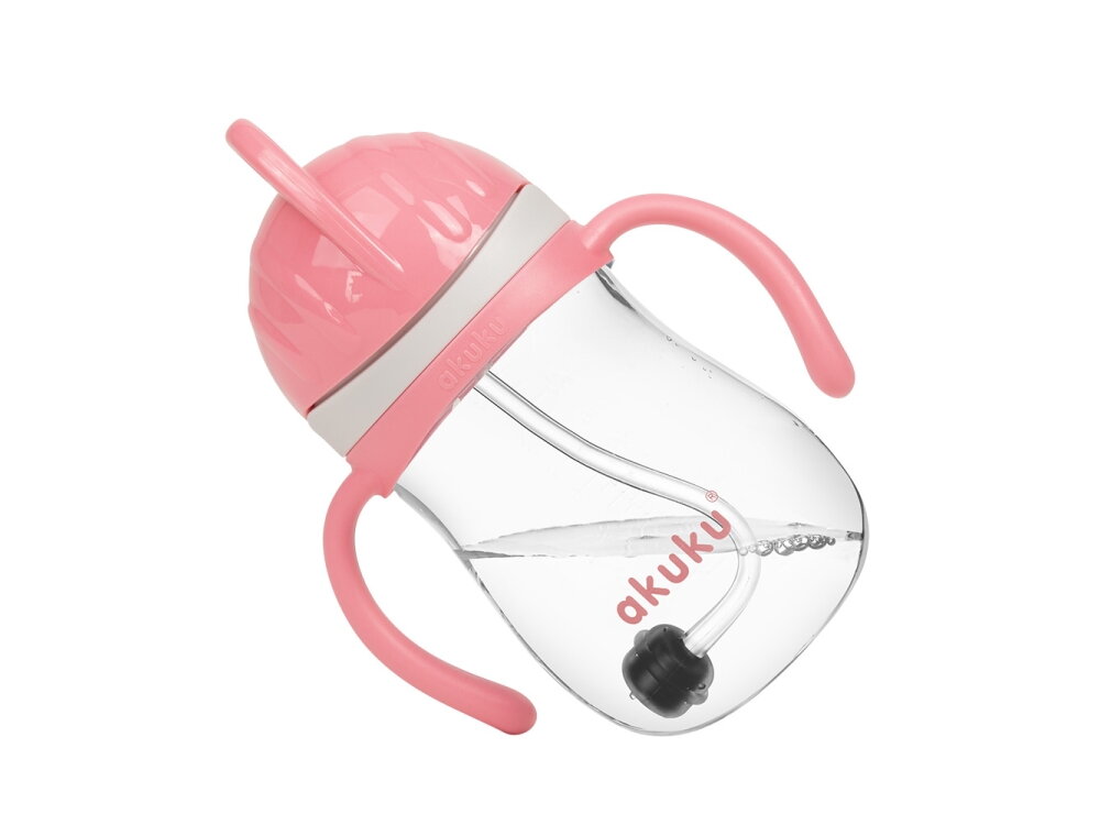 Akuku Non spill cup with weighted straw PINK A0676 4