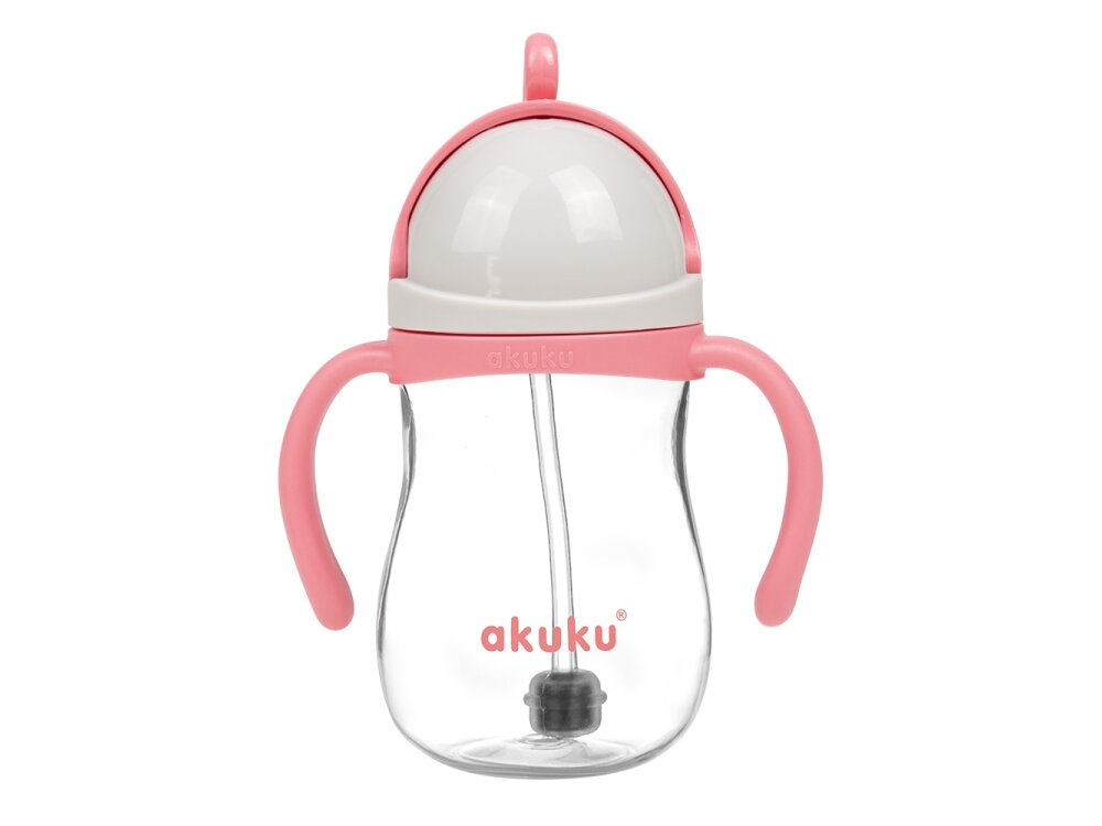 Akuku Non spill cup with weighted straw PINK A0676