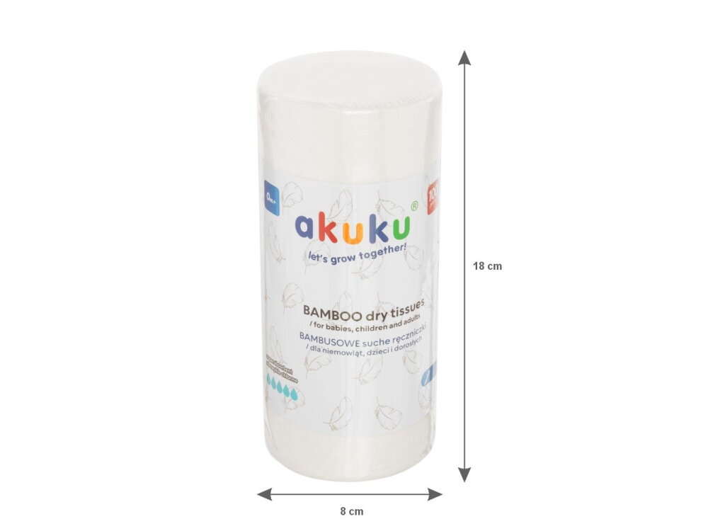 Akuku BAMBOO Dry tissues 18x25cm 100pcs A0687 5