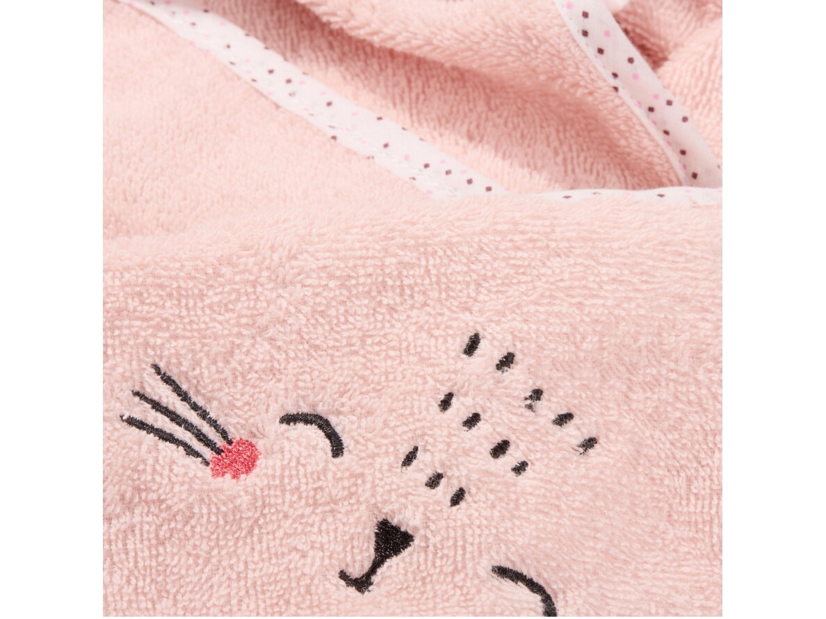 Akuku Baby hooded towel 100x100cm pink A0664 2