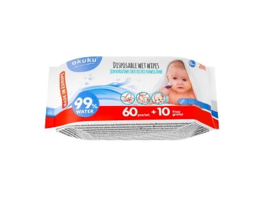 Akuku Disposable water wipes 70pcs A0031