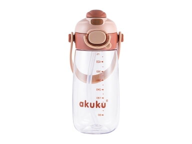 Akuku Children's water bottle with strap 480ml CAPPUCCINO A0726