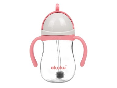 Akuku Non spill cup with weighted straw PINK A0676