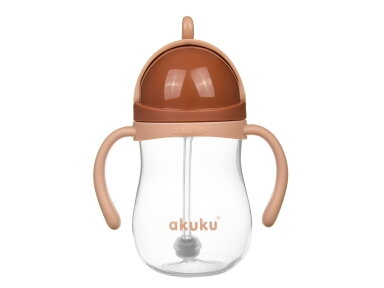 Akuku Non spill cup with weighted straw CAPPUCCINO A0729