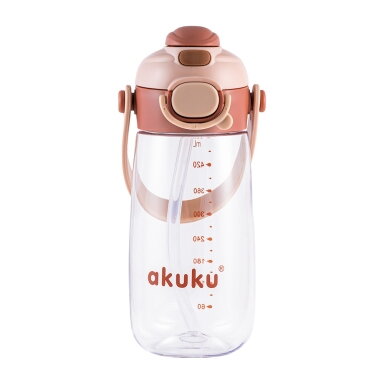 Akuku gertuvė su šiaudeliu 480ml pilkas mocha A0726 Akuku gertuvė su šiaudeliu 480ml pilkas mocha A0726