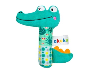 Akuku Soft plush rattlesqueaker Crocodile A0644