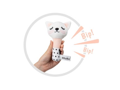 Akuku Soft plush rattlesqueaker Cat A0705 1