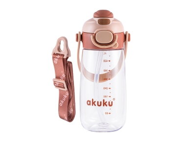 Akuku Children's water bottle with strap 480ml CAPPUCCINO A0726 1