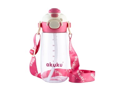 Akuku Children's water bottle with strap 480ml PINK A0725 2