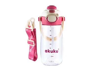 Akuku Children's water bottle with strap 480ml PINK A0725 1