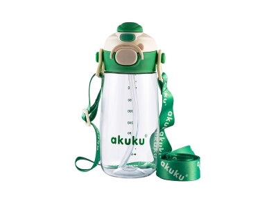Akuku Children's water bottle with strap 480ml GREEN A0724 2