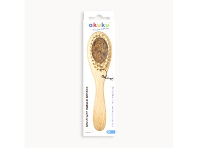 Akuku Wooden brush with natural bristles A0669 3