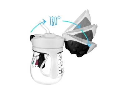 Akuku Non spill training cup with weighted straw GREY A0034 3