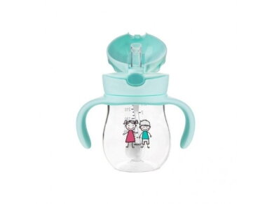 Akuku Non spill training cup with weighted straw MINT A0033 1