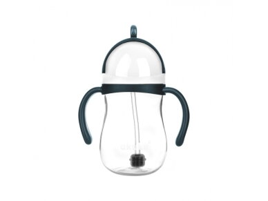 Akuku Non spill cup with weighted straw BLUEGREY A0166