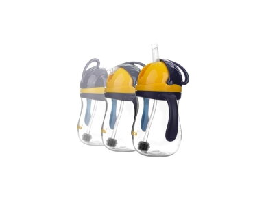 Akuku Non spill cup with weighted straw NAVY BLUEYELLOW A0165 2