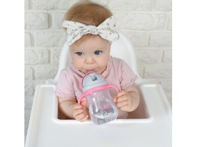 Akuku Non spill cup with weighted straw PINK A0676 8