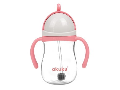 Akuku Non spill cup with weighted straw PINK A0676