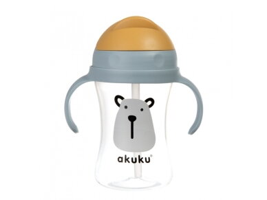 Akuku Cup with flip top straw 300ml BEAR A0203