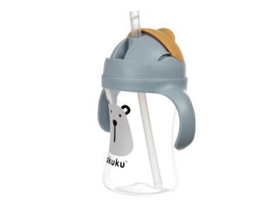 Akuku Cup with flip top straw 300ml BEAR A0203 2