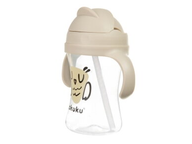 Akuku Cup with flip top straw 300ml OWL A0204 1