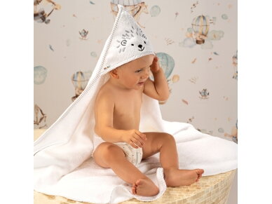 Akuku Baby hooded towel 100x100cm white A0661 3
