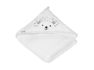 Akuku Baby hooded towel 100x100cm white A0661