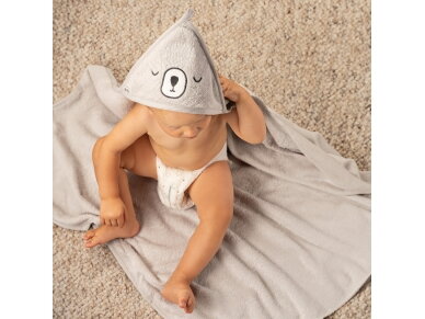 Akuku Baby hooded towel 100x100cm grey A0662 3
