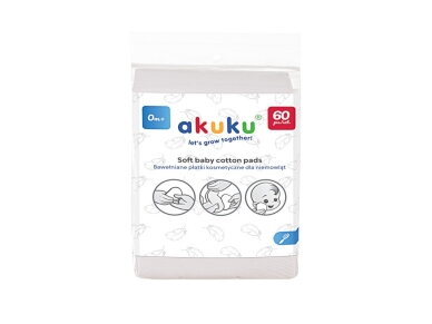 Akuku Soft baby cotton care pads 60pcs A0003 4
