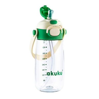 Akuku gertuvė su šiaudeliu 480ml pilkas žalia A0724 4 Akuku gertuvė su šiaudeliu 480ml pilkas žalia A0724 4